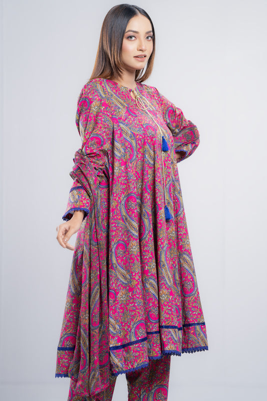 Ready-to-Wear Three Piece Lawn with Chiffon Dupatta