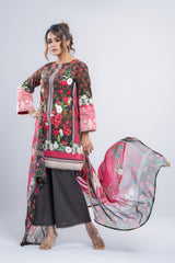 Ready-to-Wear Three Piece Lawn with Chiffon Dupatta