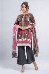 Ready-to-Wear Three Piece Lawn with Chiffon Dupatta