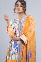 Ready-to-Wear Three Piece Lawn with Chiffon Dupatta