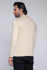 Regular Fit Full-Sleeve Textured Polo Shirt