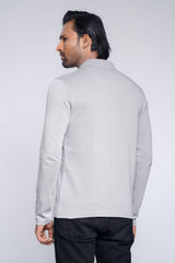 Regular Fit Full-Sleeve Textured Polo Shirt