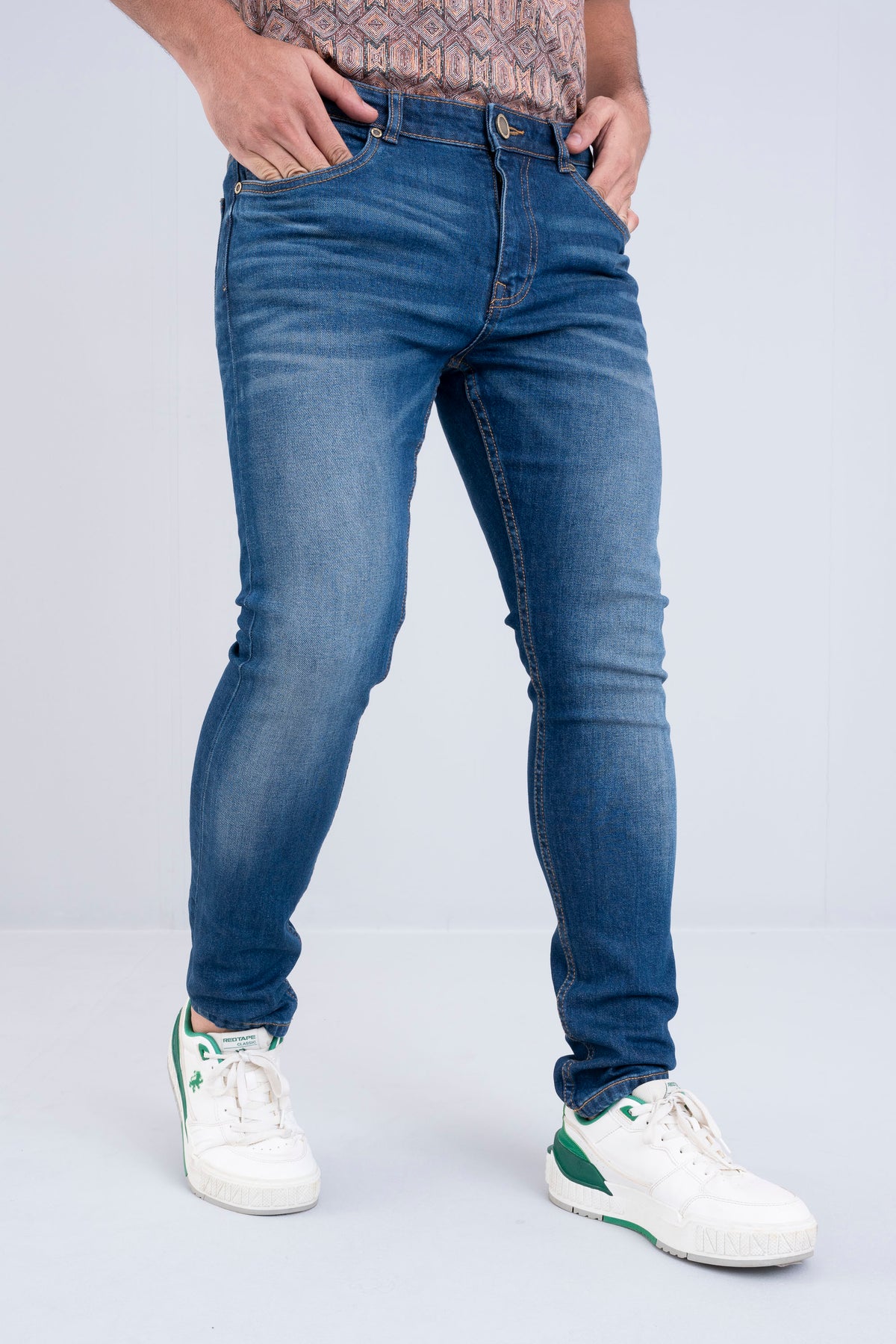 Slim Fit Blue Two-Tone Jeans