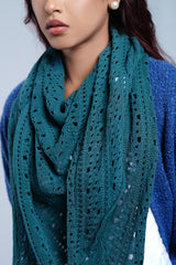 Pointelle Cotton Knitted Scarf