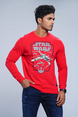 Regular Fit Star Wars-Printed Crew Neck Sweatshirt