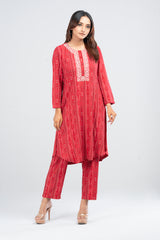 Embroidered Viscose Two-Piece Ethnic Set