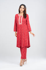 Embroidered Viscose Two-Piece Ethnic Set