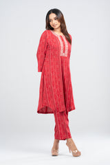 Embroidered Viscose Two-Piece Ethnic Set