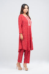 Embroidered Viscose Two-Piece Ethnic Set