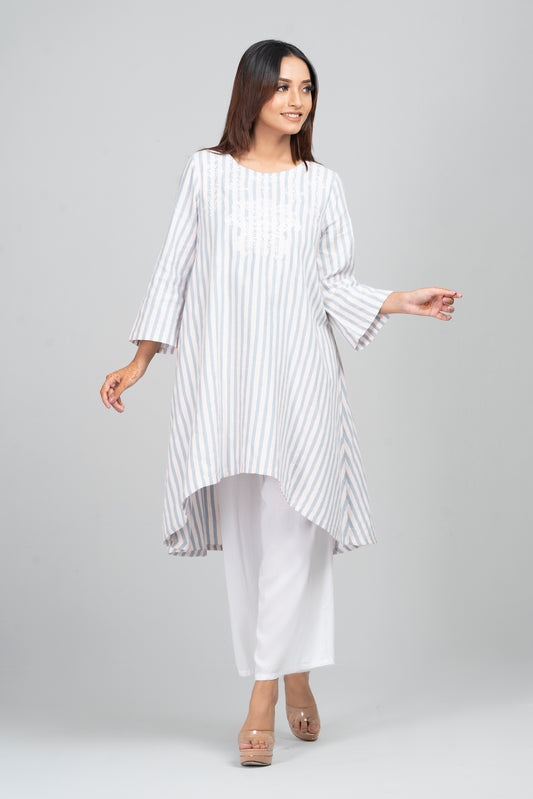 Short-Length Linen Viscose Ethnic Kurti