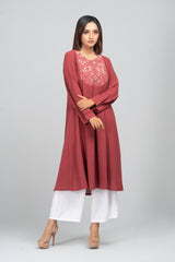 Long-Length Georgette Ethnic Kurta - One Piece