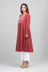 Long-Length Georgette Ethnic Kurta - One Piece