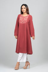 Long-Length Georgette Ethnic Kurta - One Piece