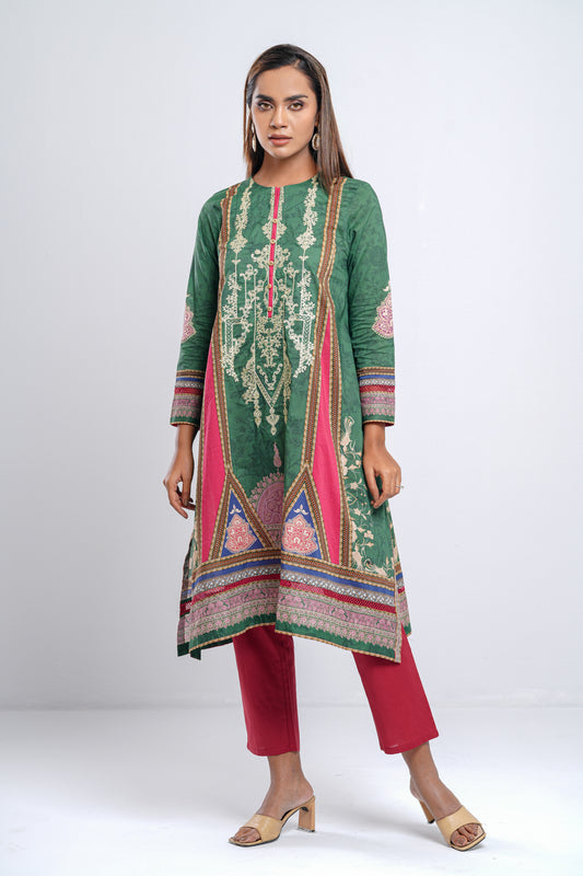 Women's Digital Printed Lawn Kurta - One Piece