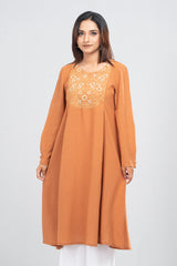 Long-Length Georgette Ethnic Kurta - One Piece