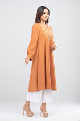 Long-Length Georgette Ethnic Kurta - One Piece