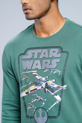 Regular Fit Star Wars-Printed Crew Neck Sweatshirt