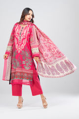 Ready-to-wear Three-Piece Lawn with Silk Dupatta