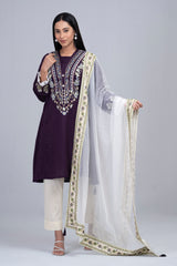 Ready-to-wear Embroidered Two-Piece Semi-Formal with Organza Dupatta