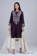 Ready-to-wear Embroidered Two-Piece Semi-Formal with Organza Dupatta