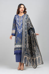 Ready-to-wear Three-Piece Lawn with Silk Dupatta