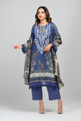 Ready-to-wear Three-Piece Lawn with Silk Dupatta