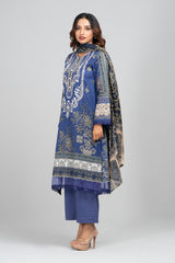 Ready-to-wear Three-Piece Lawn with Silk Dupatta