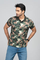 Regular Fit Camo Printed Polo Shirt