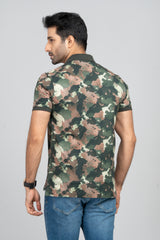 Regular Fit Camo Printed Polo Shirt