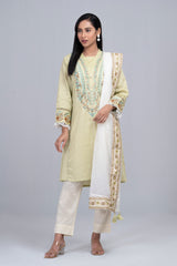 Ready-to-wear Embroidered Two-Piece Semi-Formal with Organza Dupatta