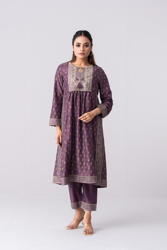 Smart Fit Embroidered Ethnic Set - Two Piece