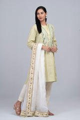 Ready-to-wear Embroidered Two-Piece Semi-Formal with Organza Dupatta