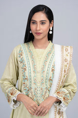 Ready-to-wear Embroidered Two-Piece Semi-Formal with Organza Dupatta