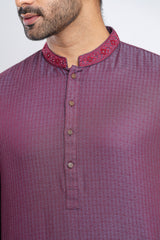 Regular Fit Blended Jacquard Panjabi