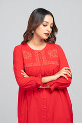 Short-Length Embroidered Ethnic Kurti