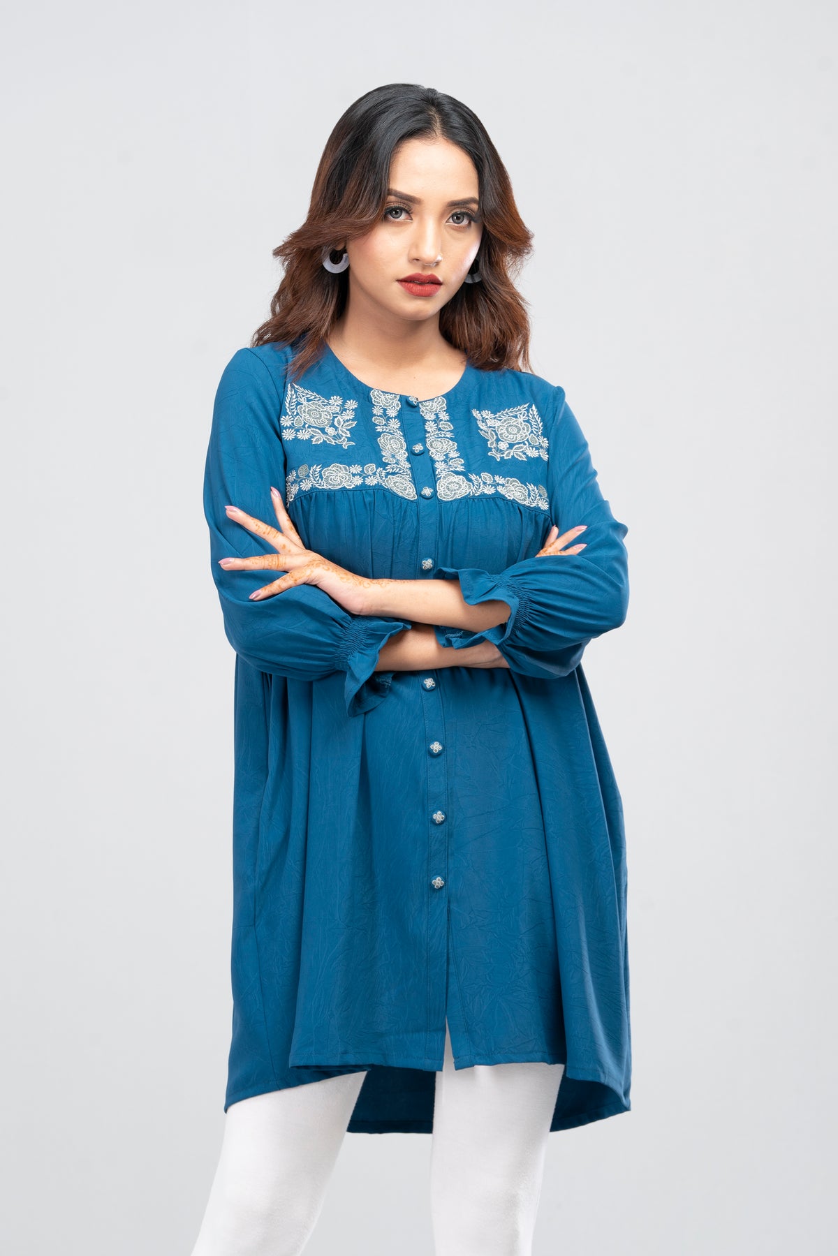 Short-Length Embroidered Ethnic Kurti