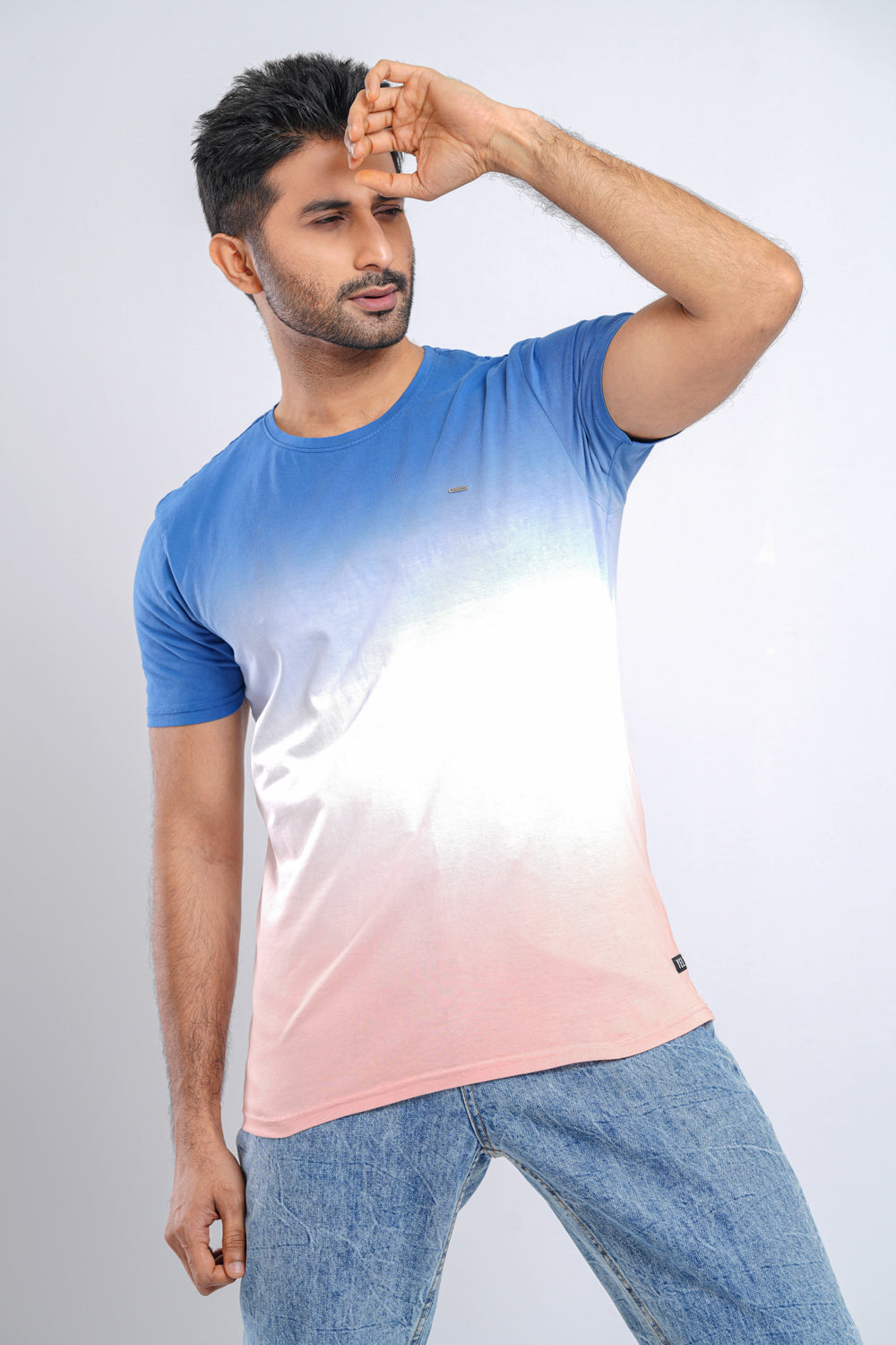 Triple Shade Over Dye Ombre T-Shirt