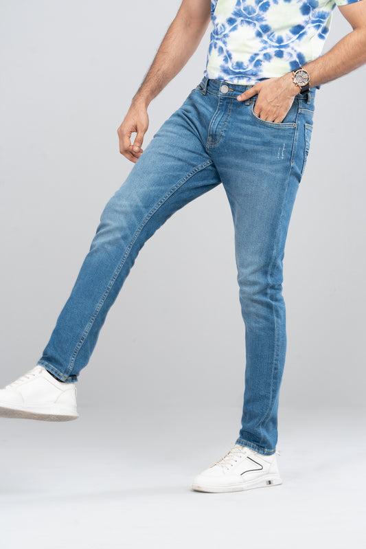 Slim Fit Mid Blue Jeans