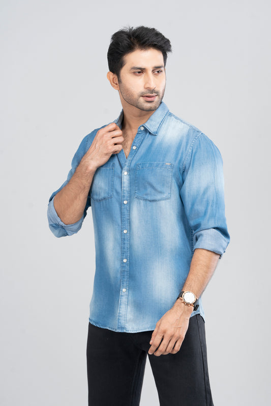 Regular Fit Denim Casual Shirt