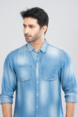 Regular Fit Denim Casual Shirt