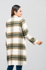 Oversized Brush Fabric Midi Jacket