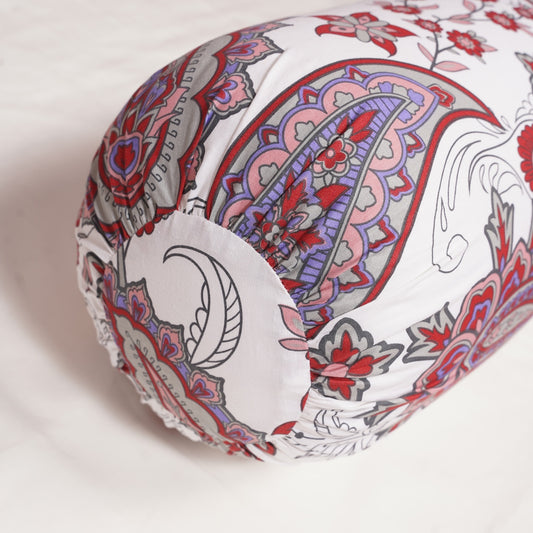 Bolster Cover - Bargundy Paisley