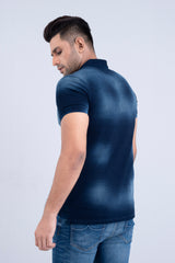 Regular Fit Washed Indigo Polo Shirt