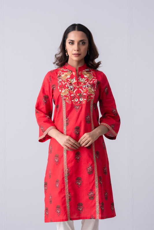 Long-Length Smart Fit Ethnic Kurta - One Piece