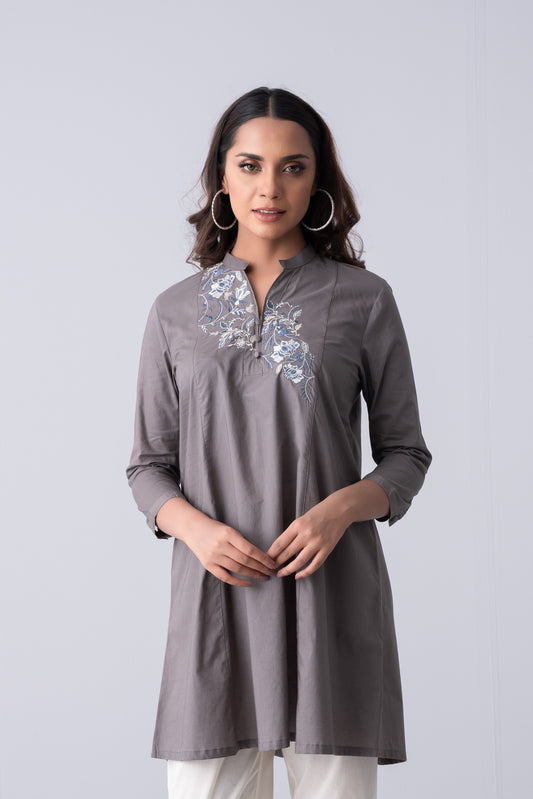 Short-Length Embroidered Smart Fit Ethnic Kurti