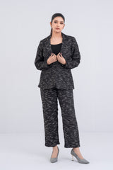 Polyester Blazer with Shiny Fabric Embellishment - Bling