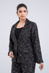 Polyester Blazer with Shiny Fabric Embellishment - Bling