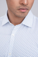 Slim Fit Micro-Printed Templeton Formal Shirt