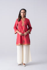 Short-Length Embroidered Relaxed Fit Ethnic Kurti