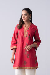 Short-Length Embroidered Relaxed Fit Ethnic Kurti